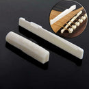 Pro Buffalo Bone Bridge Saddle & Nut Slotted Set For 6 String Acoustic Guitar AU