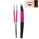 Eyelash eyebrow hair lady make up removal slanted stainless steel tweezer tool Z