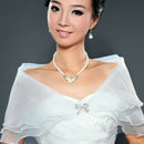 Wedding Bridal Organza Wrap Shrug Bolero Coat Tulle Cocktail Shawl White  A