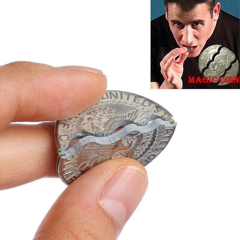 1Pc Three Fold Bite Ccoin Dollars Magic Close-up Magic Tricks Prop Bite Co 3C
