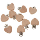 10pcs Beech Wooden Baby Pacifier Soother Holders Heart-Shaped Teething Toys