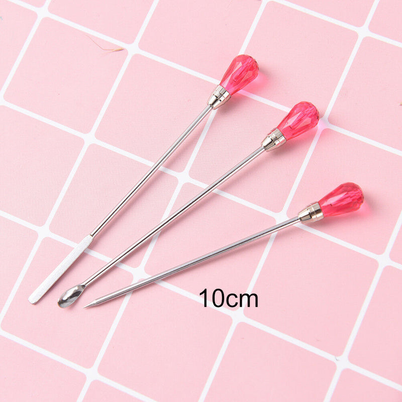 3pcs Nail Art Stirring Rod Tool Mixing UV Gel Nail Dotting Picker Nail Art`T Gw