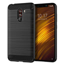 Brushed Carbon Fiber Phone Case TPU Phone Shell for Pocophone F1 (Black) A