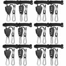 6-Pack 1/8 Inch 8-Feet Long Adjustable Heavy Duty Rope Clip Hanger, Reinfor