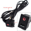 Car Dash AUX+USB Port Socket Headphone Adapter Chargable Panel Input Kit Wired