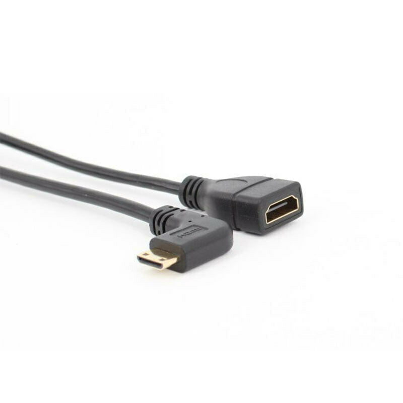 Right Angle HDMI Male D Mini To HDMI Female A Convertor Adapter Cable 1080P 1X