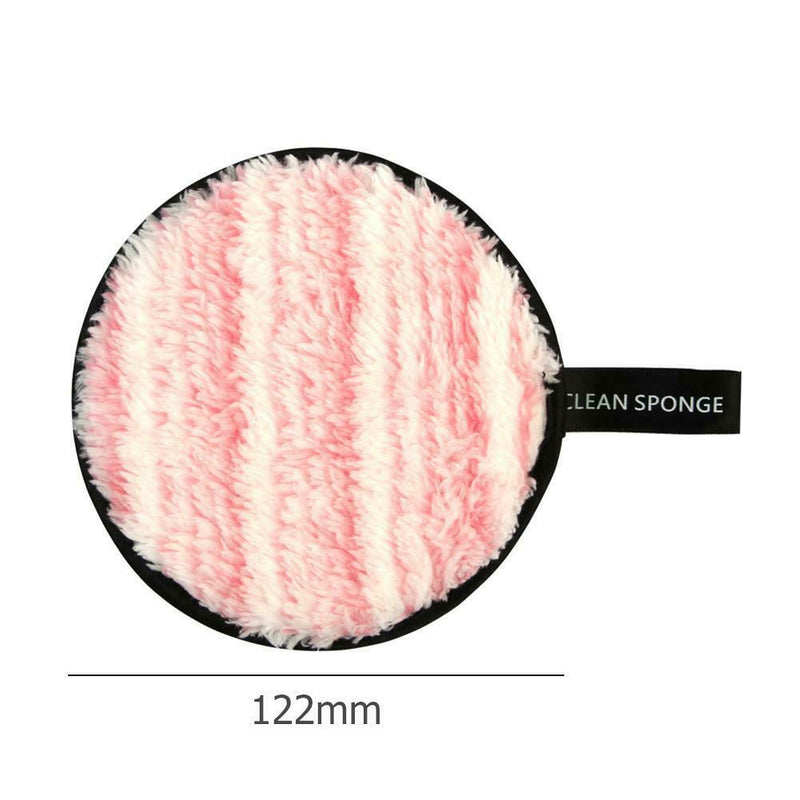Washable Reusable Make Up Remover Wipe Pad Face Cleansing Puff (Pink)