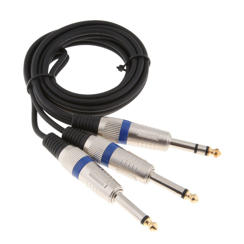 2Pieces 1/4 Inch TRS Stereo To Dual 1/4 Inch TS Mono Y-Splitter Cable