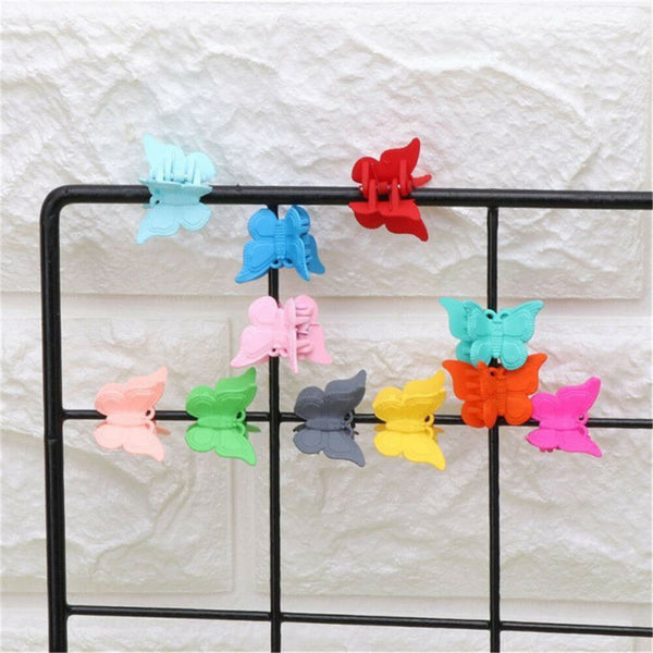 20PCS Mini Hair Claws Multi Colors Hair Clips Butterfly Shape Hair Clamps New