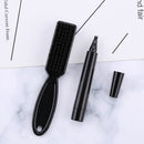 Double End Men Beard Growth Pen Sideburn Shaping Pen Shaving Brush (Black) A