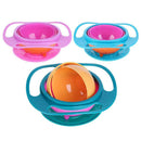 Novelty 360 Rotary Gyro Umbrella Spill-Proof Children Balance Bowl (Blue) A