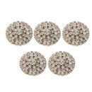 5x Alloy Crystal Flatback Round Craft Buttons for DIY Hair Accessories Decor