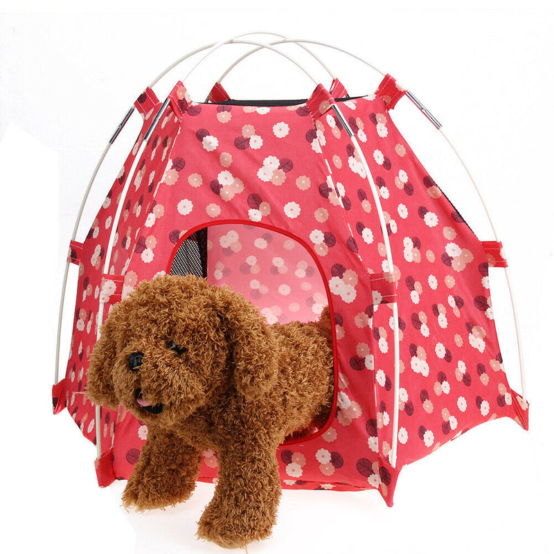 Portable Foldable Cute Dots Pet Tent Breathable Outdoor Indoor Puppy Tents