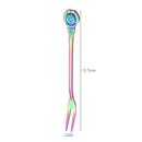 4 piece set of stainless steel creative magic flower flower fruit fork colo G1Q1