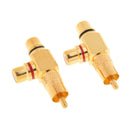 2x RCA Plug Male to 2 RCA Socket Female Connector Adaptor