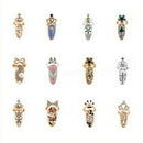 12Pcs/Lot Nail Ring Fashion Jewelry Butterfly Glamour Crown Flower Crystal