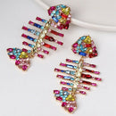 Fish Bird Earrings for Women Crystal Large Drop Earrings Boho Fringed Tasse