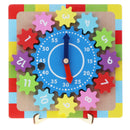 Wooden Shape Sorting Clock For Kids Educational Numbers & Gear Shapes Puzzle
