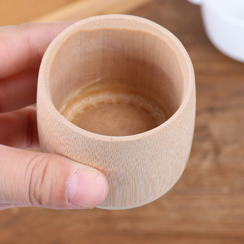 Natural Pure Handmade Bamboo Toothbrush Cups Water Cup Round Sourced Tea CupsJ3C