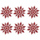 Christmas Snowflake Ornaments Sprinkles Xmas Tree Hang Pendant (Red)