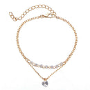 Crystal Rhinestone Infinity Bangle Bracelet Chain Heart Wristband Jewelry GiftJR
