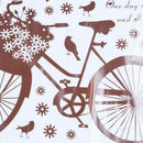 Fashion Flower Bicycle Wall Decals with Quotes, Living Room Bedroom Removab