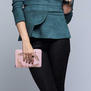 Leaf Hollow Women Short Clutch PU Leather Card Bag Short Wallet Solid Purse