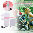 USB Mug Baby Milk Warmer Heater Feeding Bottle Insulated Bag (Pink White) A