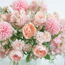 Simulated Rose Flowers 13" for Desktop Photo Prop Garden Ornament Light Pink