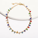 Boho Women Multicolor Beads Crystal Rhinestone Foot Chain Charm Anklet JewelryBX