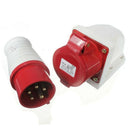 16 Amp 5 pin Plug & Socket Weatherproof IP44 3 Phase 380-415v 3P + N + Eart