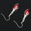 1 Pair Women Crystal Marquise Cut Teardrop Wedding Earrings Gift (Red)