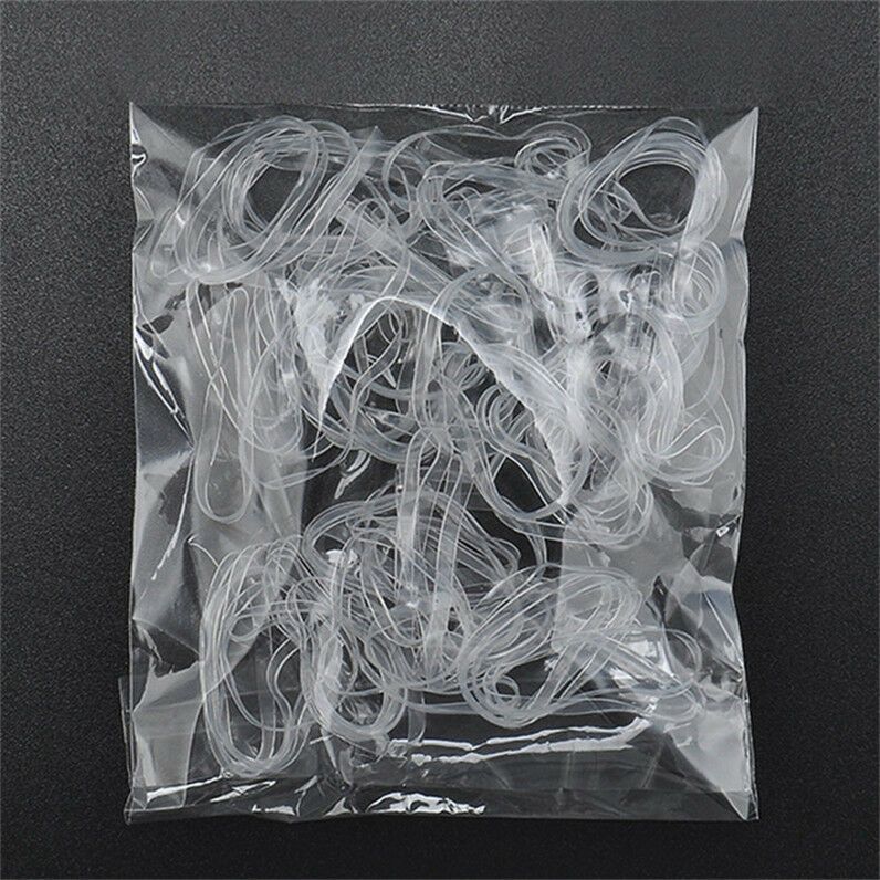 Women's Hair Tie Band Ponytail Holder Elastic Rubber Clear White 200pcs/Bag Hot