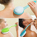 3PCS Long Handled Plastic Bath Shower Back Brush Scrubber Skin Cleaning Bru