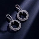 Fashion Luxury Round Earrings Lady Crystal Geometric Hoop Earrings Jewelry