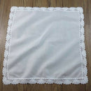 1 Piece White premium cotton wedding gift lace handkerchief for women/ladies