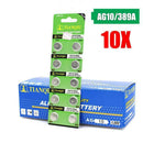 10 Pcs Alkaline Batteries AG10 389A CX189 LR1130 Button Coin Cell Battery New