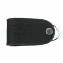 Stainless Steel Black Leather Detachable Key Chain Belt Clip Ring Holder