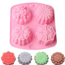 4 Cavity Flower Silicone Soap Mold Cake Decor Candy Chocolate Cookie Baking M Cy