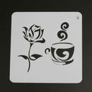 Coffee Flower Lace Hollow Ruler Template DIY Photo Album Diary Drawing Tool