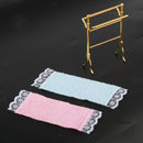 1:12 Scale Metal Free-Standing Hand Towel Drying Rack with 2 Towels for
