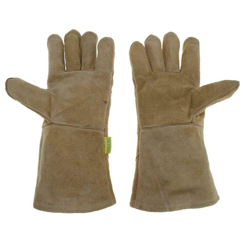 Welding Gloves Thick Heat Wear Resist Cow Split Leather Safety Work Gloves