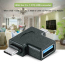 Micro USB Type-C OTG 5Pin Male To USB 3.0 Female Converter For Android Hub V0X9