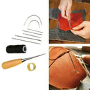 7Pcs Sewing Needles with Leather Waxed Thread Cord Drilling Thimble Kit