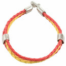 Bracelet Jewelry Alloy Leather Flag Spain for Men and Women - Width 1.4 cm