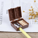 2Pcs creative chocolate plastic pencil sharpener with eraser writing statione 3c