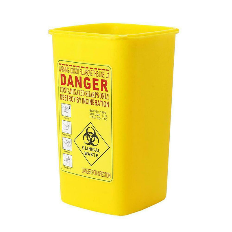 1L Container Bin Tattoo Medical Biohazard Piercing Needle Collect Box A