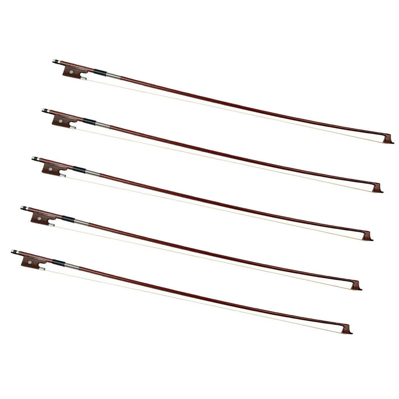 5 Pieces 1/8 Size Violin Bows Brown 52cm/20.42inch