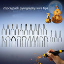 23 Pcs/Set  Metal Alloy Impedance Wood Heating Wire Pyrographic Tip KitBX