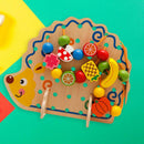 Wooden Fruits Lacing Stringing Beads Toys Hedgehog Fruit String Beads Boar
